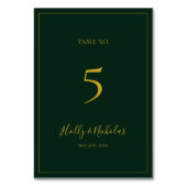 Eenvoudige elegante kerst | Groen tabelnummer Kaart (Achterkant)