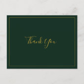 Eenvoudige elegante kerst | Groene bruiloft Dank u Briefkaart (Voorkant)
