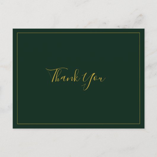 Eenvoudige elegante kerst | Groene bruiloft Dank u Briefkaart (Voorkant)