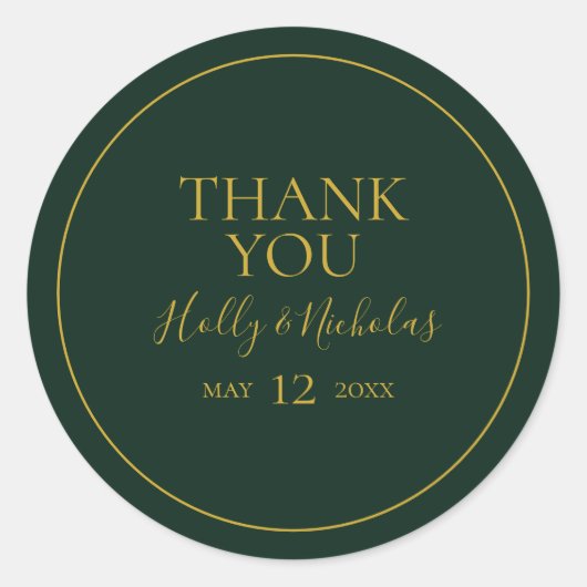 Eenvoudige elegante kerst | Groene dank u Sticker (Voorkant)