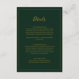 Eenvoudige elegante kerst   Groene details Informatiekaartje