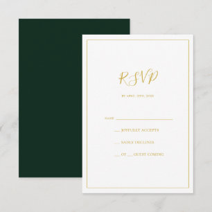 Eenvoudige elegante kerst   Groene RSVP-kaart RSVP Kaartje