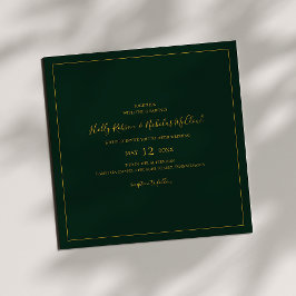 Eenvoudige elegante kerst | Groene vierkant huweli Kaart