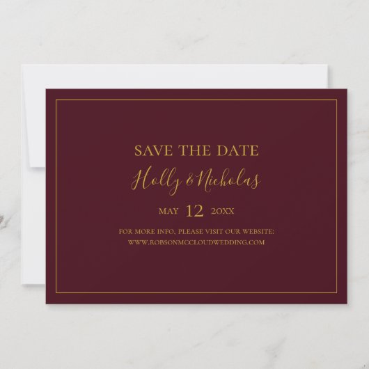 Eenvoudige elegante kerst | Horizontaal rood Save The Date (Voorkant)