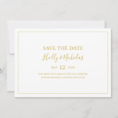 Eenvoudige elegante kerst | Horizontaal wit Save The Date (Voorkant)