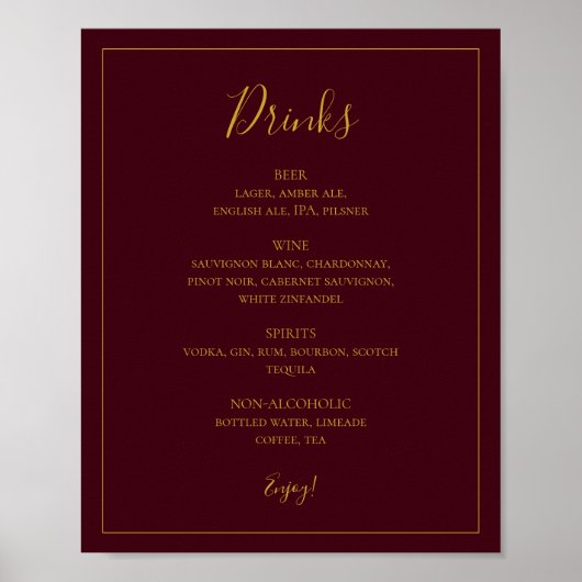 Eenvoudige elegante kerst | Merkteken van het menu Poster (Voorkant)