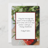 Eenvoudige elegante kerst met naam voor familie feestdagenkaart (Achterkant)