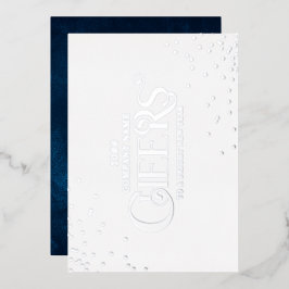Eenvoudige Elegante Kerst Nieuwjaar Felicitaties Folie Feestdagenkaart