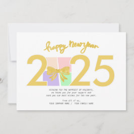 Eenvoudige elegante kerst Nieuwjaar Gift Box Bow Feestdagenkaart