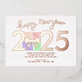 Eenvoudige elegante kerst Nieuwjaar Gift Box Bow Folie Feestdagenkaart