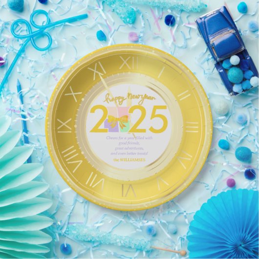 Eenvoudige elegante kerst Nieuwjaar Gift Box Bow Papieren Bordje (Feest)