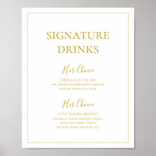 Eenvoudige elegante kerst Ondertekening Drink Poster