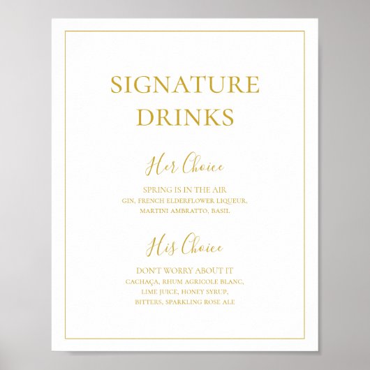 Eenvoudige elegante kerst | Ondertekening Drink Poster (Voorkant)