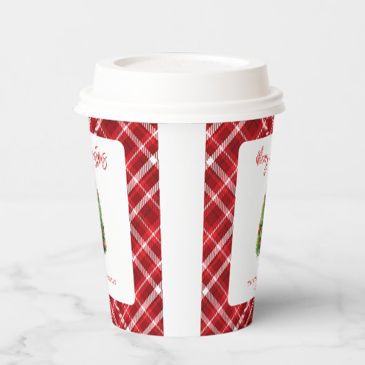 Eenvoudige elegante kerst pijnboom papieren bekers (Links)