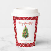 Eenvoudige elegante kerst pijnboom papieren bekers (Achterkant)