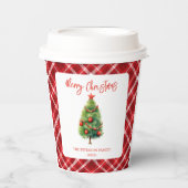 Eenvoudige elegante kerst pijnboom papieren bekers (Voorkant)