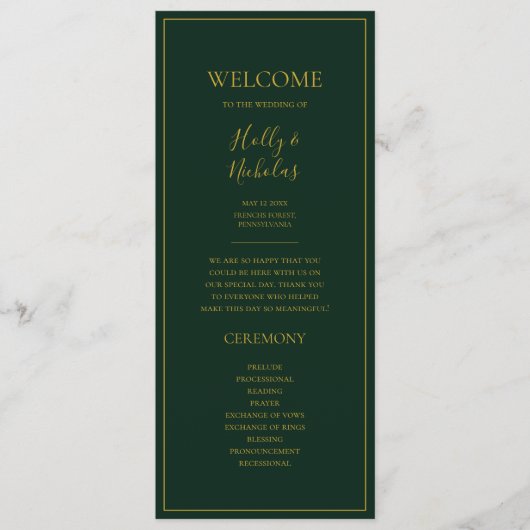 Eenvoudige elegante kerst | Programma voor groene Programmakaart (Voorkant)