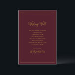 Eenvoudige elegante kerst | Red Wishing Well Card Informatiekaartje<br><div class="desc">Deze eenvoudige elegante kerst | Rode wenskaart is perfect voor uw minimalistische moderne winterbruiloft. De klassieke gouden luxe kalligrafie, samen met de traditionele rode achtergrond, allemaal omzoomd met een minimaal lijst, is zeker om de kleurrijke vakantie vibe die u zoekt te voltooien. U kunt uw eigen foto's of afbeeldingen personaliseren...</div>