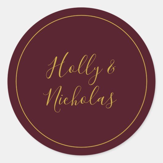 Eenvoudige elegante kerst | Rode envelopzegels Ronde Sticker (Voorkant)