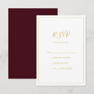 Eenvoudige elegante kerst Rode RSVP-kaart RSVP Kaartje