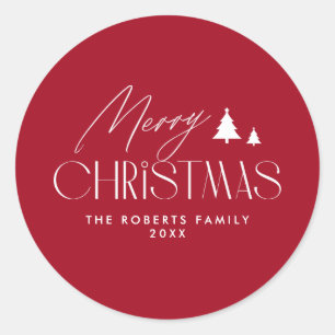 Eenvoudige elegante kerst ronde sticker