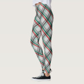 Eenvoudige Elegante Kerst Rood Groen Plaid Leggings (Links)