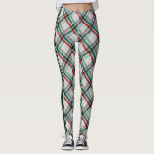 Eenvoudige Elegante Kerst Rood Groen Plaid Leggings (Voorkant)