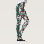 Eenvoudige Elegante Kerst Rood Groen Plaid Leggings (Rechts)