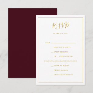 Eenvoudige elegante kerst RSVP van het Rode Menu