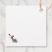 Eenvoudige elegante kerst Waterverf Botanisch Bedankjes Labels (Achterkant)