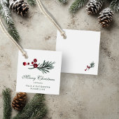 Eenvoudige elegante kerst Waterverf Botanisch Bedankjes Labels
