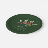 Eenvoudige elegante kerst Waterverf Botanisch Papieren Bordje (Gekanteld)