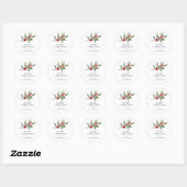 Eenvoudige elegante kerst Waterverf Botanisch Ronde Sticker (Vel)