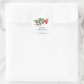 Eenvoudige elegante kerst Waterverf Botanisch Ronde Sticker (Tas)