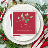 Eenvoudige elegante kerst Waterverf Botanisch Servet
