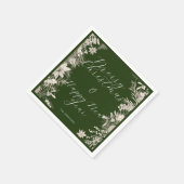 Eenvoudige elegante kerst Waterverf Botanisch Servet (Hoek)