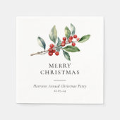 Eenvoudige elegante kerst Waterverf Botanisch Servet (Voorkant)