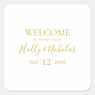 Eenvoudige elegante kerst   Welkom bij White Weddi Vierkante Sticker