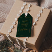 Eenvoudige elegante kerst | Welkom groene bruiloft Cadeaulabel