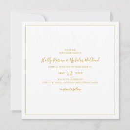 Eenvoudige elegante kerst | Wit-pleisterhuwelijk Kaart