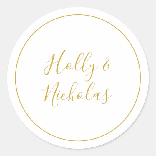 Eenvoudige elegante kerst | Witte envelopzegels Ronde Sticker (Voorkant)