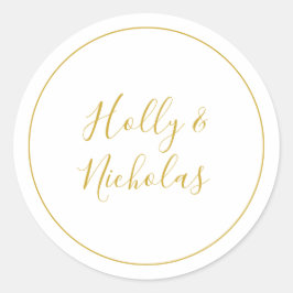 Eenvoudige elegante kerst | Witte envelopzegels Ronde Sticker