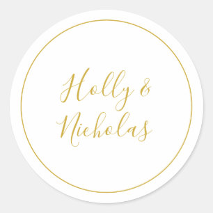 Eenvoudige elegante kerst   Witte envelopzegels Ronde Sticker