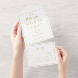 Eenvoudige elegante kerst | Witte zegels en verzen All In One Uitnodiging
