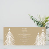 Eenvoudige Elegante Kerstbomen op Goud Menu (Staand voorkant)