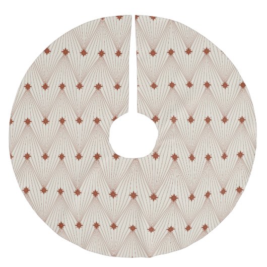 Eenvoudige elegante kerstboom beige en rood kerstboom rok (Voorkant)