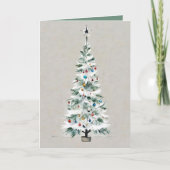 Eenvoudige Elegante Kerstboom Custom Text Feestdagen Kaart (Voorkant)