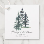 Eenvoudige Elegante Kerstboom | dennenboom Bedankjes Labels (Voorkant)