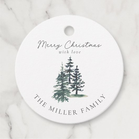 Eenvoudige Elegante Kerstboom | dennenboom Bedankjes Labels (Voorkant)