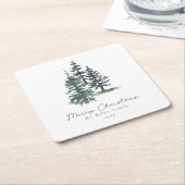 Eenvoudige Elegante Kerstboom | dennenboom Kartonnen Onderzetters (Schuin)